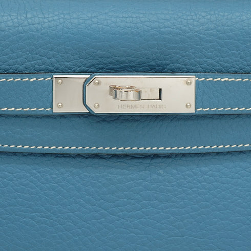 HERMES KELLY 28 RETOURNE BLUE JEAN TOGO 2006 SQUARE J PALLADIUM HARDWARE 90350580
