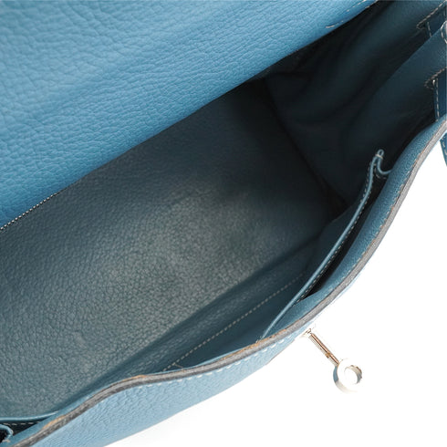HERMES KELLY 28 RETOURNE BLUE JEAN TOGO 2006 SQUARE J PALLADIUM HARDWARE 90350580
