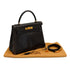 HERMES KELLY 28 RETOURNE CHOCOLAT BOXCALF HAND SHOULDER BAG 1993 CIRCLE W GOLD HARDWARE 90344349
