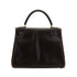 HERMES KELLY 28 RETOURNE CHOCOLAT BOXCALF HAND SHOULDER BAG 1993 CIRCLE W GOLD HARDWARE 90344349