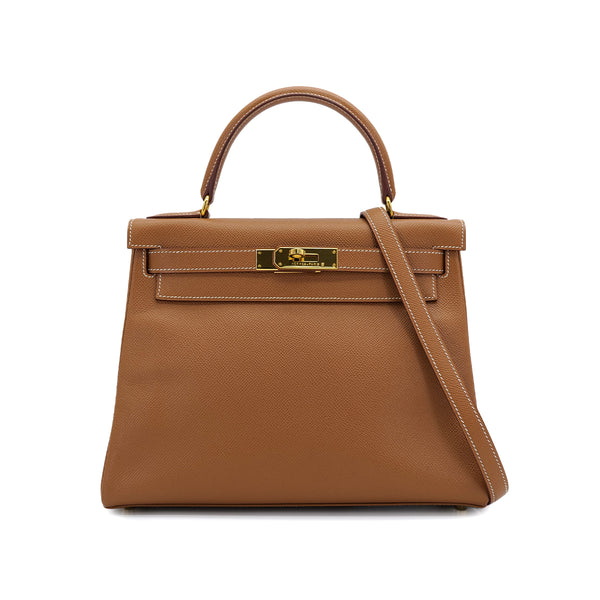 HERMES KELLY 28 RETOURNE GOLD COUCHEVEL 1999 SQUARE C GOLD HARDWARE 90314748