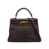 HERMES KELLY 28 RETOURNE HAVANE VEAU GULLIVER HAND SHOULDER BAG 2001 SQUARE H GOLD HARDWARE 90344455