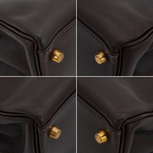 HERMES KELLY 28 RETOURNE HAVANE VEAU GULLIVER HAND SHOULDER BAG 2001 SQUARE H GOLD HARDWARE 90344455