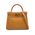 HERMES KELLY 28 RETOURNE NATUREL BOXCALF HAND SHOULDER BAG 1994 CIRCLE X GOLD HARDWARE 90324283