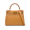 HERMES KELLY 28 RETOURNE NATUREL COUCHEVEL HAND SHOULDER BAG 1994 CIRCLE X GOLD HARDWARE 90319584