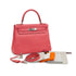 HERMES KELLY 28 RETOURNE ROSE AZALEE TAURILLON CLEMENCE HAND SHOULDER BAG 2020 Y STAMP PALLADIUM HARDWARE 90335567