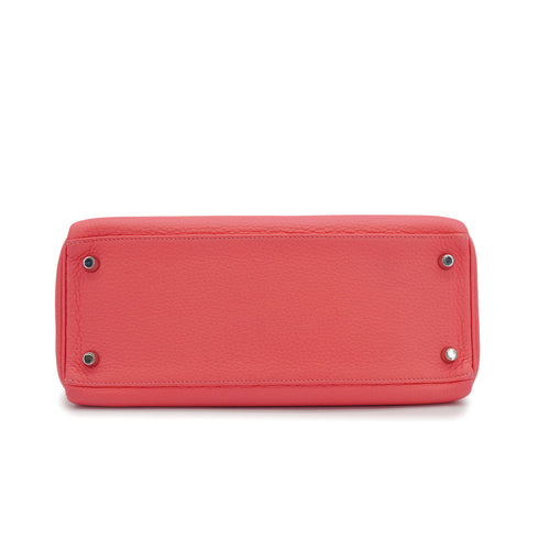 HERMES KELLY 28 RETOURNE ROSE AZALEE TAURILLON CLEMENCE HAND SHOULDER BAG 2020 Y STAMP PALLADIUM HARDWARE 90335567