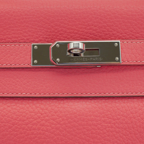 HERMES KELLY 28 RETOURNE ROSE AZALEE TAURILLON CLEMENCE HAND SHOULDER BAG 2020 Y STAMP PALLADIUM HARDWARE 90335567