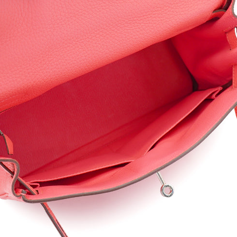 HERMES KELLY 28 RETOURNE ROSE AZALEE TAURILLON CLEMENCE HAND SHOULDER BAG 2020 Y STAMP PALLADIUM HARDWARE 90335567