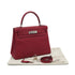 HERMES KELLY 28 RETOURNE ROUGE GRENAT TOGO HAND SHOULDER BAG 2019 D STAMP PALLADIUM HARDWARE 90334140