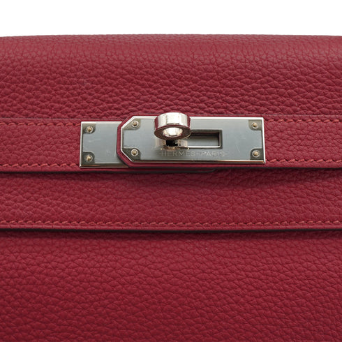 HERMES KELLY 28 RETOURNE ROUGE GRENAT TOGO HAND SHOULDER BAG 2019 D STAMP PALLADIUM HARDWARE 90334140