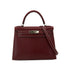 HERMES KELLY 28 RETOURNE ROUGE H LISSE HAND BAG 2002 SQUARE F SILVER HARDWARE 90344356