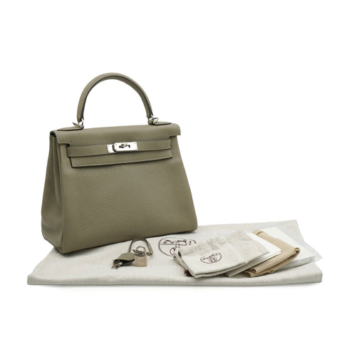 HERMES KELLY 28 RETOURNE SAUGE TAURILLON CLEMENCE HAND SHOULDER BAG 2016 X STAMP GOLD HARDWARE 90343409