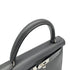 HERMES KELLY 28 SELLIER ARDOISE BOXCALF HAND SHOULDER BAG 1999 SQUARE C SILVER HARDWARE 90325595