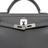 HERMES KELLY 28 SELLIER ARDOISE BOXCALF HAND SHOULDER BAG 1999 SQUARE C SILVER HARDWARE 90325595
