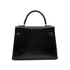 HERMES KELLY 28 SELLIER BLACK BOXCALF HAND BAG 1989 CIRCLE S GOLD HARDWRE 90314459
