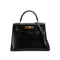 HERMES KELLY 28 SELLIER BLACK BOXCALF HAND SHOULDER BAG 1981 CIRCLE K GOLD HARDWRE 90326676