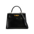 HERMES KELLY 28 SELLIER BLACK BOXCALF HAND SHOULDER BAG 1981 CIRCLE K GOLD HARDWRE 90326676