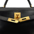 HERMES KELLY 28 SELLIER BLACK BOXCALF HAND SHOULDER BAG 1981 CIRCLE K GOLD HARDWRE 90326676