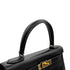 HERMES KELLY 28 SELLIER BLACK BOXCALF HAND SHOULDER BAG 1985 CIRCLE O GOLD HARDWRE 90315004