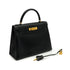 HERMES KELLY 28 SELLIER BLACK BOX CALF HAND BAG 1978 CIRCLE H GOLD HARDWARE 90341424