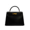 HERMES KELLY 28 SELLIER BLACK BOX CALF HAND BAG 1978 CIRCLE H GOLD HARDWARE 90341424