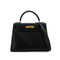 HERMES KELLY 28 SELLIER BLACK BOX CALF HAND SHOULDER BAG 1991 CIRCLE U GOLD HARDWARE 90346863