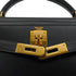 HERMES KELLY 28 SELLIER BLACK BOX CALF HAND SHOULDER BAG 1991 CIRCLE U GOLD HARDWARE 90346863