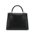 HERMES KELLY 28 SELLIER BLACK BOX CALF HAND SHOULDER BAG 1994 CIRCLE X GOLD HARDWARE 90335149