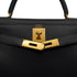 HERMES KELLY 28 SELLIER BLACK BOX CALF HAND SHOULDER BAG 1994 CIRCLE X GOLD HARDWARE 90335149