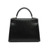 HERMES KELLY 28 SELLIER BLACK BOX CALF HAND SHOULDER BAG 1998 SQUARE B SILVER HARDWARE 90338300