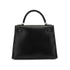 HERMES KELLY 28 SELLIER BLACK BOX CALF HAND SHOULDER BAG 2000 SQUARE D PALLADIUM HARDWARE 90334274