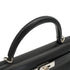 HERMES KELLY 28 SELLIER BLACK BOX CALF HAND SHOULDER BAG 2000 SQUARE D PALLADIUM HARDWARE 90334274