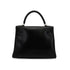 HERMES KELLY 28 SELLIER BLACK BOX CALF HAND SHOULDER BAG 2003 SQUARE G SILVER HARDWARE 90338879
