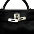 HERMES KELLY 28 SELLIER BLACK BOX CALF HAND SHOULDER BAG 2003 SQUARE G SILVER HARDWARE 90338879
