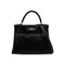 HERMES KELLY 28 SELLIER BLACK BOX CALF HAND SHOULDER BAG 2003 SQUARE G SILVER HARDWARE 90338879