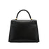 HERMES KELLY 28 SELLIER BLACK BOX CALF HAND SHOULDER BAG 2004 SQUARE H GOLD HARDWARE 90341432
