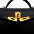 HERMES KELLY 28 SELLIER BLACK BOX CALF HAND SHOULDER BAG 2004 SQUARE H GOLD HARDWARE 90341432