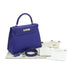 HERMES KELLY 28 SELLIER BLUE ELECTRIQUE VEAU EPSOM HAND SHOULDER BAG 2022 U STAMP MATT HARDWARE 90341835