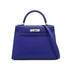 HERMES KELLY 28 SELLIER BLUE ELECTRIQUE VEAU EPSOM HAND SHOULDER BAG 2022 U STAMP MATT HARDWARE 90341835