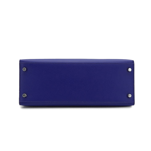 HERMES KELLY 28 SELLIER BLUE ELECTRIQUE VEAU EPSOM HAND SHOULDER BAG 2022 U STAMP MATT HARDWARE 90341835