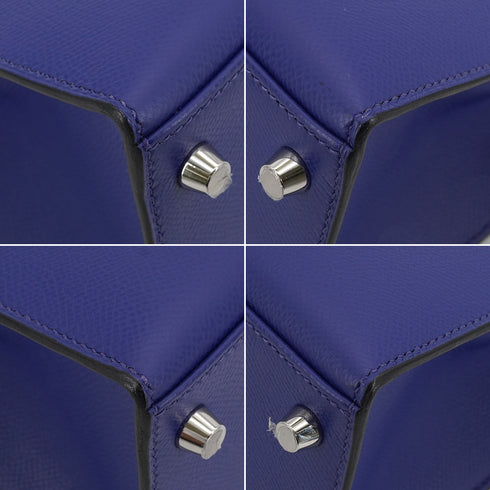 HERMES KELLY 28 SELLIER BLUE ELECTRIQUE VEAU EPSOM HAND SHOULDER BAG 2022 U STAMP MATT HARDWARE 90341835