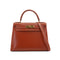 HERMES KELLY 28 SELLIER BRIQUE BOX CALF HAND SHOULDER BAG 1992 CIRCLE V GOLD HARDWARE 90335477