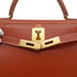 HERMES KELLY 28 SELLIER BRIQUE BOX CALF HAND SHOULDER BAG 1992 CIRCLE V GOLD HARDWARE 90335477