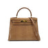 HERMES KELLY 28 SELLIER BROWN LIZARD HAND SHOULDER BAG 1995 CIRCLE Y GOLD HARDWARE 90325605