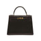 HERMES KELLY 28 SELLIER CHOCOLAT BOXCALF HAND BAG 1977 CIRCLE G GOLD HARDWRE 90329202