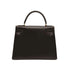 HERMES KELLY 28 SELLIER CHOCOLAT BOXCALF HAND BAG 1977 CIRCLE G GOLD HARDWRE 90329202