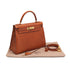HERMES KELLY 28 SELLIER COGNAC OSTRICH HAND SHOULDER BAG 1992 CIRCLE V GOLD HARDWRE 90322280