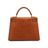HERMES KELLY 28 SELLIER COGNAC OSTRICH HAND SHOULDER BAG 1992 CIRCLE V GOLD HARDWRE 90322280