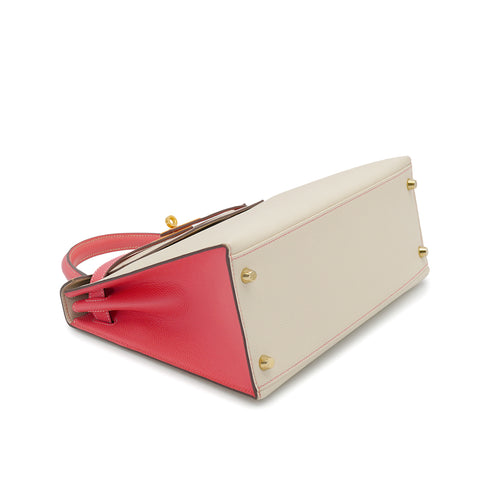 HERMES KELLY 28 SELLIER CRAIE ROSE AZALEE VEAU EPSOM HAND SHOULDER BAG 2018 C STAMP SPO GOLD HARDWARE 90327314